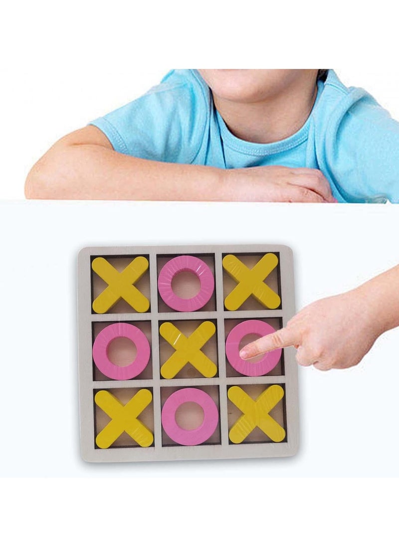 Wood Tic TAC Toe Game Set XO Table Toy Noughts and Crosses XO Chess Board Game