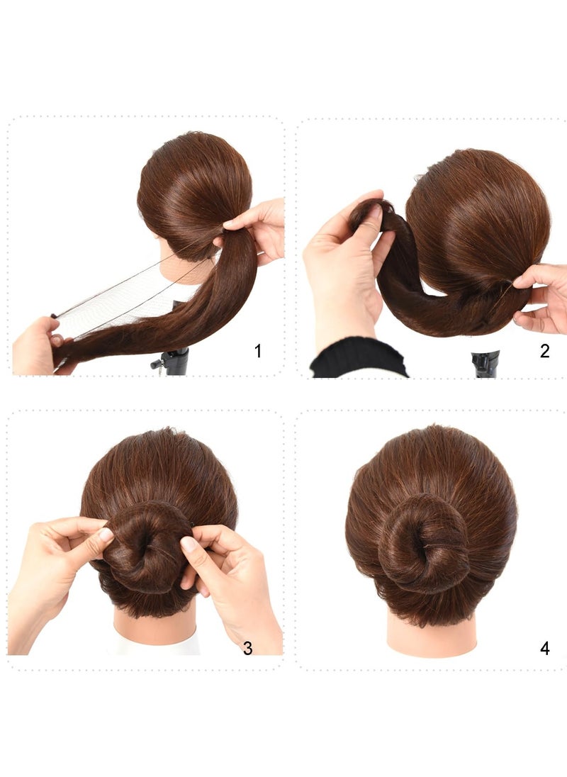 50 Pcs Hair Net 20 Inch Invisible Elastic Mesh Wig Hairnet for Bun Hair Making Food Service Workes (Bulk Packing,Dark Brown)