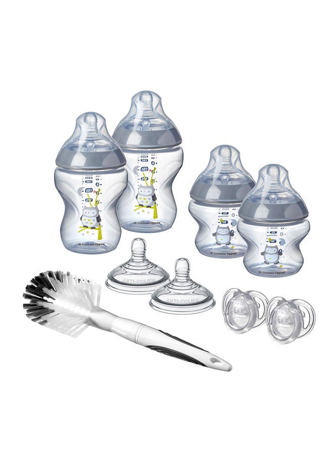 Closer to Nature Newborn Baby Bottle Starter Kit, Breast-Like Teats With Anti-Colic Valve 0 Months+, Assorted