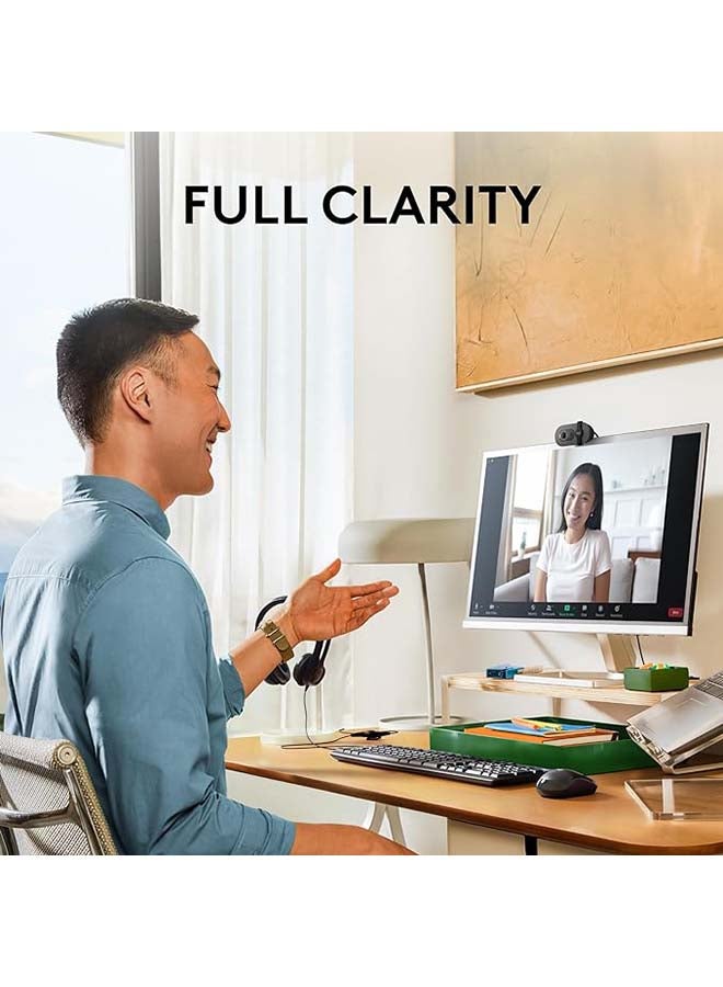 Brio 100 Full HD Webcam for Meetings and Streaming, Auto-Light Balance, Built-In Mic, Privacy Shutter, USB-A, for Microsoft Teams, Google Meet, Zoom and More Graphite