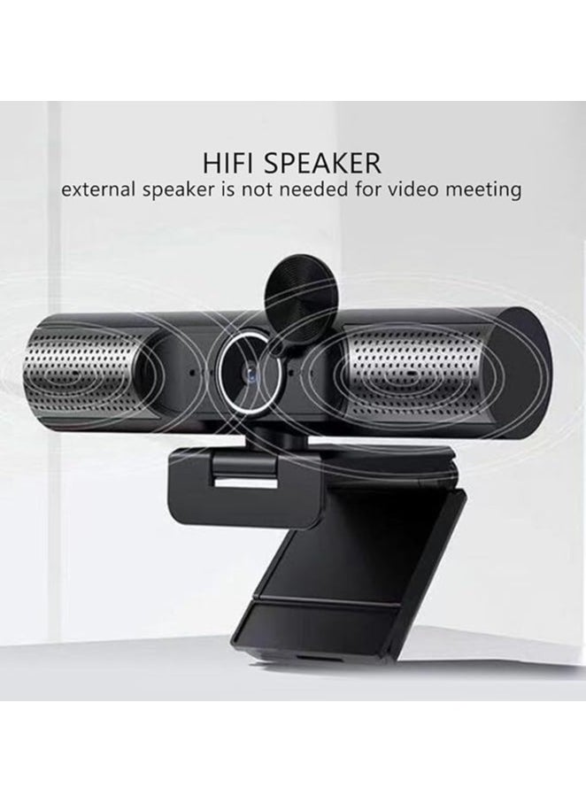 2K 30fps Auto Focusing Webcam with HiFi Speaker and Noise Reduction Mic,Plug and Play for Desktop Laptop Video Chat