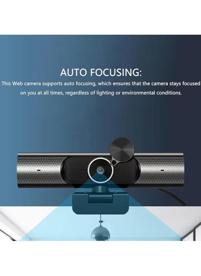 2K 30fps Auto Focusing Webcam with HiFi Speaker and Noise Reduction Mic,Plug and Play for Desktop Laptop Video Chat