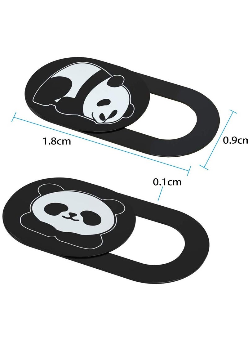 Webcam Cover Slide Cute Pattern Web Camera Cover 0.02-Inch Ultra-Thin Fits for Laptop MacBook Pro iMac Air Computer Smartphones Tablets Protect Your Privacy and Security (Panda-3Pack)