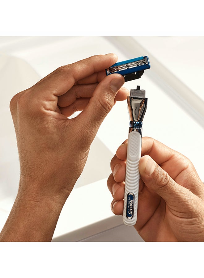 Mach3 Turbo 3D Razor Handle + 2 Blades Silver/Blue