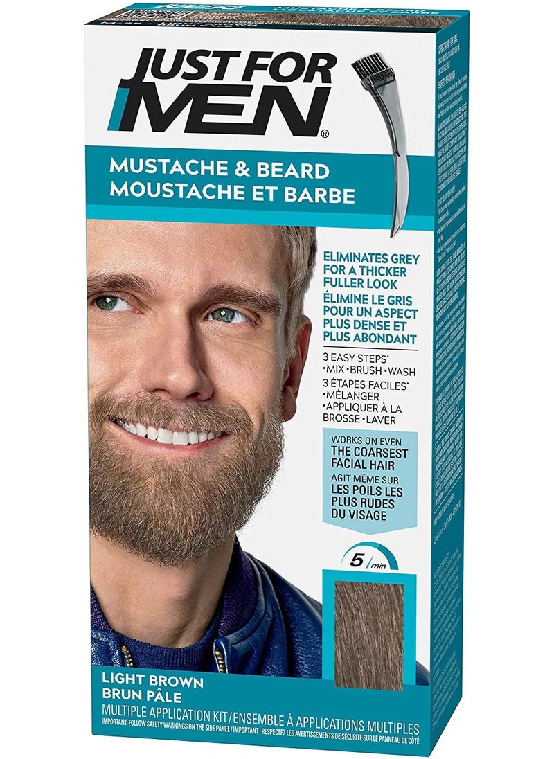 Mustache & Beard Brush-In Color Gel Beard Coloring for Men Reduces Grey M-25 Light Brown