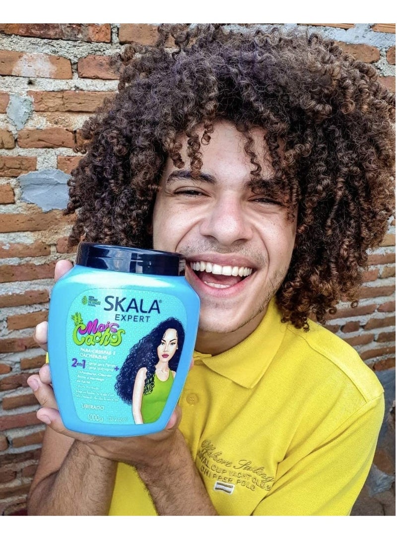 Hair Type 3ABC Mais Cachos More Curls Eliminate Anti Frizz For Curly Hair 2 in 1 Conditioning Treatment Cream and Cream To Comb 35 2Oz