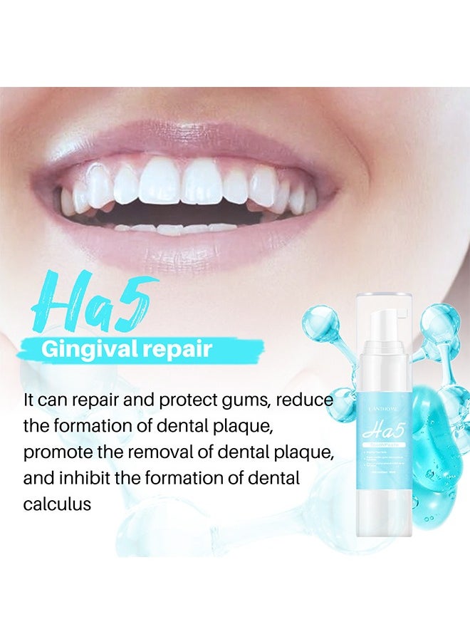 Ha5 Toothpaste，Teeth Whitening Toothpaste, HA5 Hyaluronic Acid Gum Foam Repair Toothpaste, Strong Stain Remover Toothpaste, Toothpaste for Sensitive Teeth, Repair Teeth and Improve Oral Hygiene (Blue-Repair)