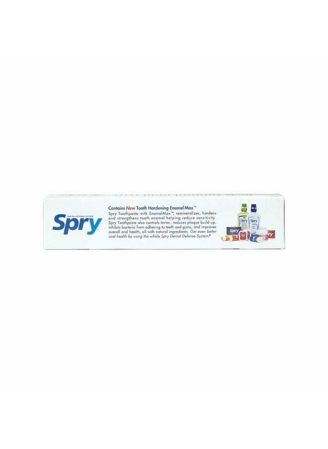 Spry Xylitol Toothpaste 5oz, Fluoride Free Toothpaste Adult and Kids, Teeth Whitening Toothpaste with Xylitol, Natural Breath Freshening, Mouth Moisturizing Ingredients, Peppermint (Pack of 2)