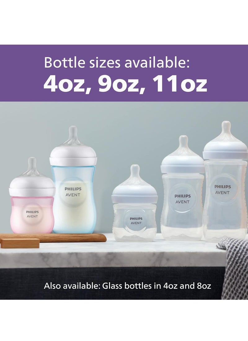 AVENT Natural Baby Bottle with Natural Response Nipple Clear 9oz 4pk SCY903 04