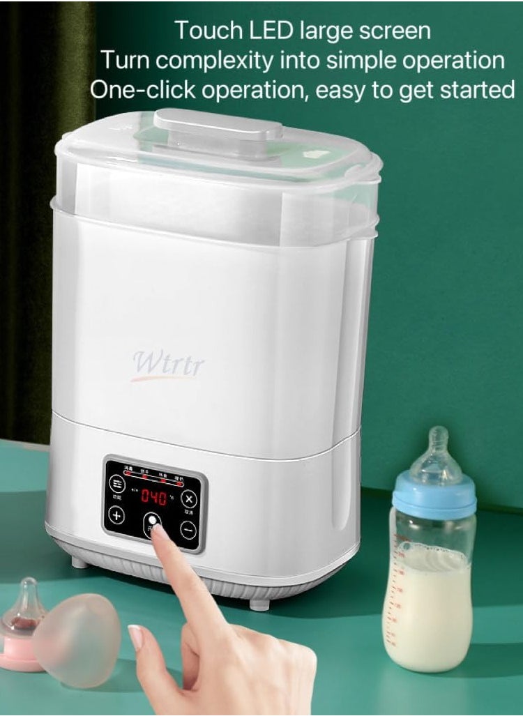 Wtrtr Baby Bottle Sterilizer, Electric Steam Bottle Sterilizer and Dryer, 5-in-1 Baby Bottle Sanitizer Universal Fit for All Baby Items Accessories, white