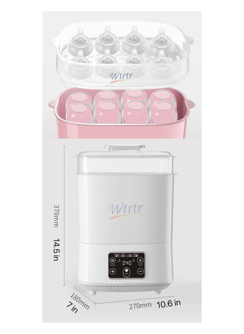Wtrtr Baby Bottle Sterilizer, Electric Steam Bottle Sterilizer and Dryer, 5-in-1 Baby Bottle Sanitizer Universal Fit for All Baby Items Accessories, white