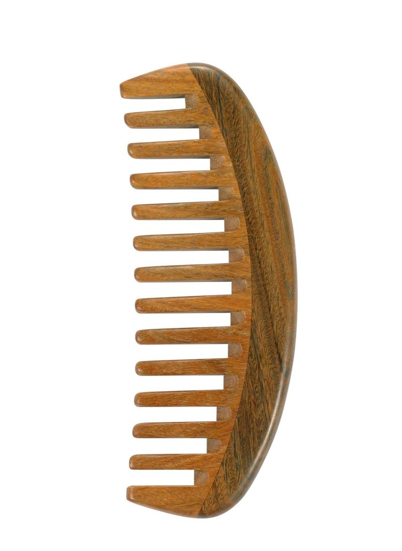 Louise Maelys Wooden Wide Tooth Comb for Curly Hair Anti-Static Sandalwood Hair Comb for Adults and Kids