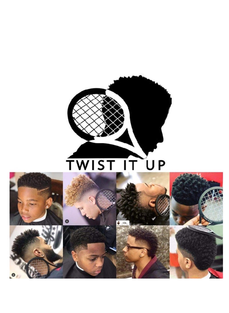 Twist It Up Comb with Gel (Unity Black) - Alternative to Hair Sponges for Black Men Curls and Sponge for Hair, Tennis Racket for Hair Twist Comb