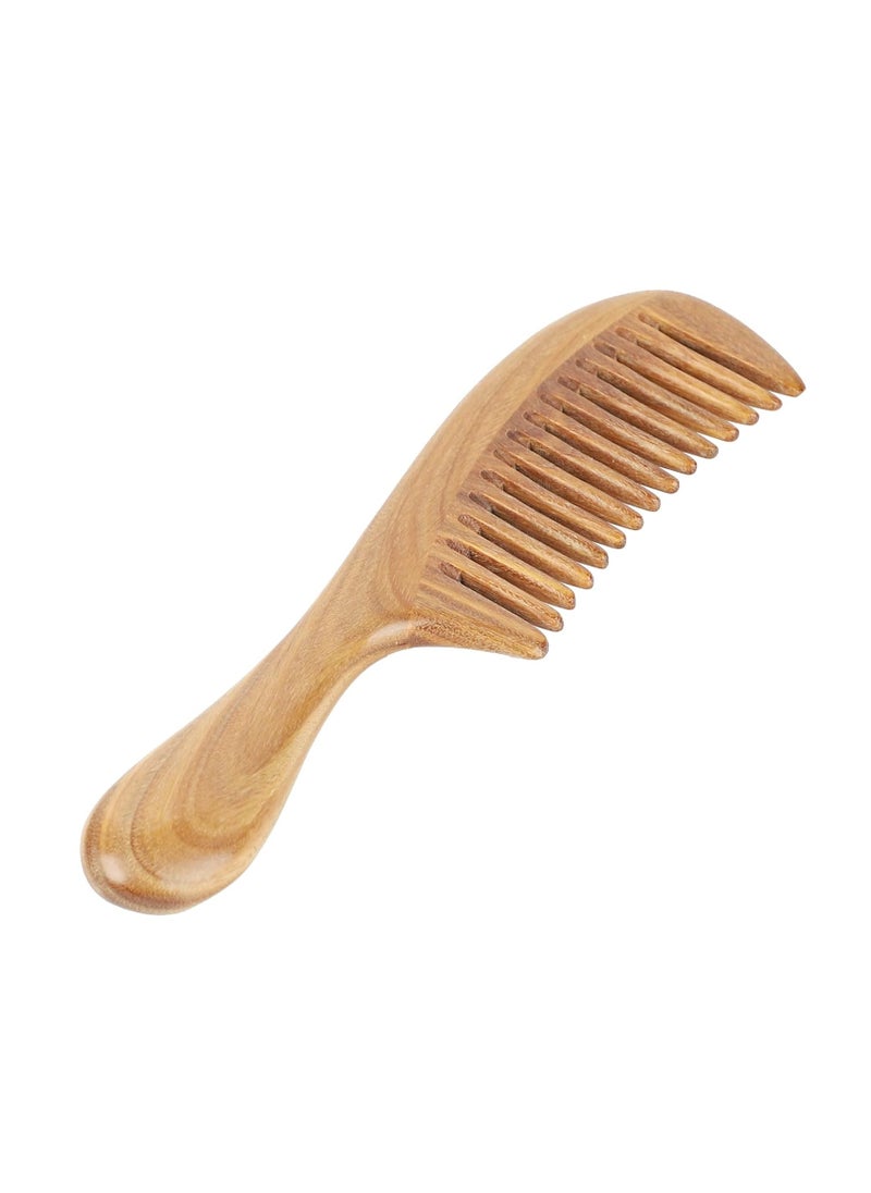 Onedor Handmade 100% Natural Green Sandalwood Hair Combs - Anti-Static Sandalwood Scent Natural Hair Detangler Wooden Comb (Wide Tooth),1 Count (Pack of 1)