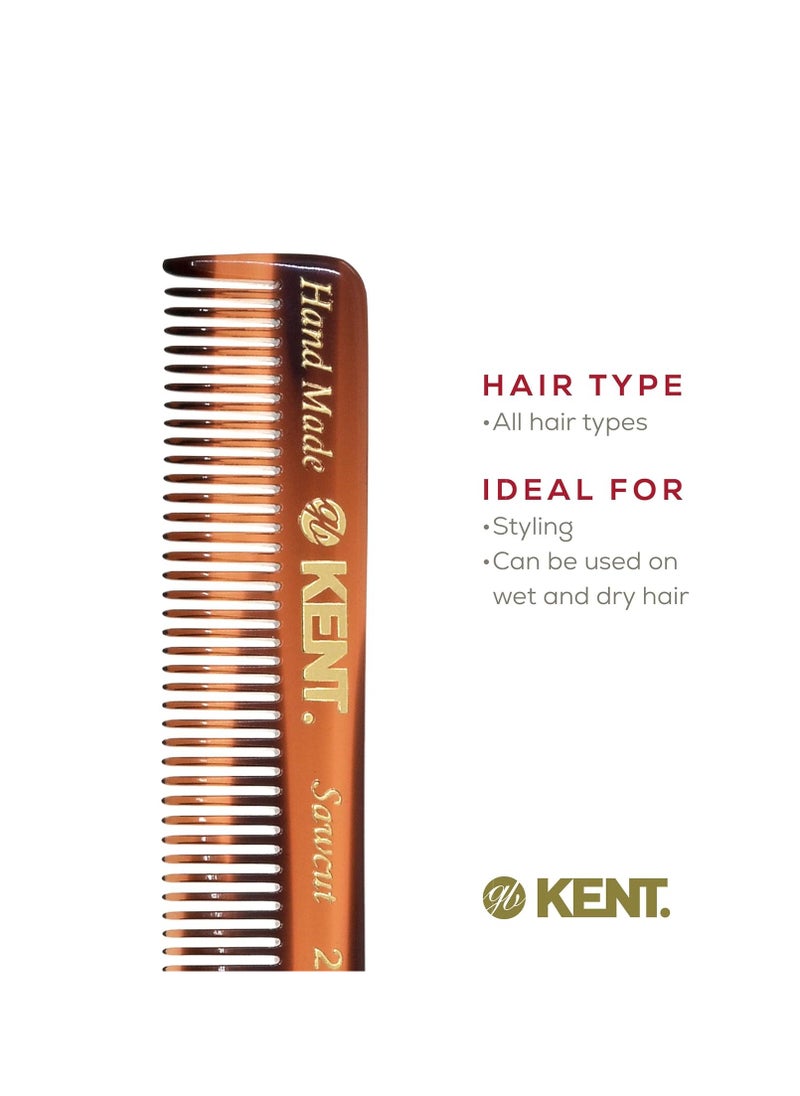 Kent 20T Handmade Folding Pocket Comb for Men, Fine Tooth Hair Comb Straightener for Everyday Grooming Styling Hair, Beard or Mustache, Use Dry or with Balms, Saw Cut Hand Polished, Made in England