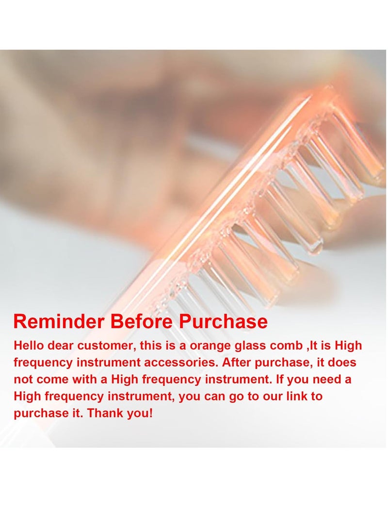 Electrode Wand Glass Tube Orange Colour Handheld Spare Parts for Hi Frequency Instrument Elitzia ETJX006AS (Clear Comb)