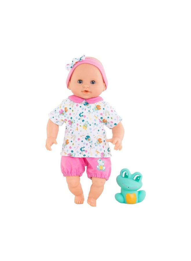 Oceane Bath Baby Doll With Rubber Frog Bath Toy (30 Cm)