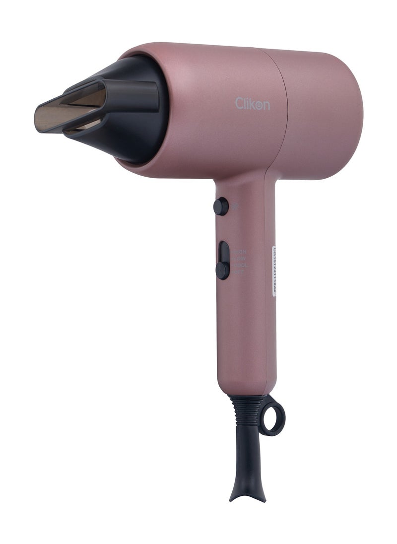 Clikon Professional Hair Dryer - 2-Speed & 3 Temperature Settings 1800W- 2 Years Warranty