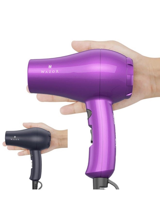 Mini Lightweight Hair Dryer For Pour Painting & Rv Compact Travel Blow Dryer For Kids 1000W Ionic Dryer With Concentrator, Cool Shot Button