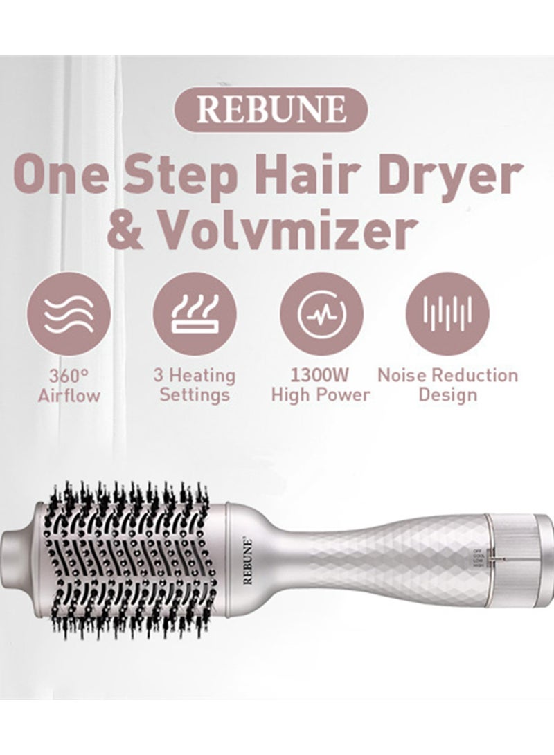 Original 1300 Watts Hair Dryer Brush 3 In 1 Hot Air Styler For Hair Drying Straightening Curling Tool