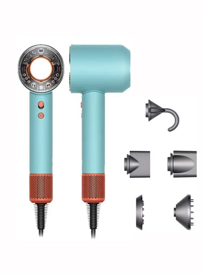 Professional Hair Dryer HD16 1600W BLDC motor Fast Drying Ion Hairdryer 3 Speeds 3 Heat Setting and One-Touch Cold Air with 5 Attachments and Equipped with 200 million negative ions