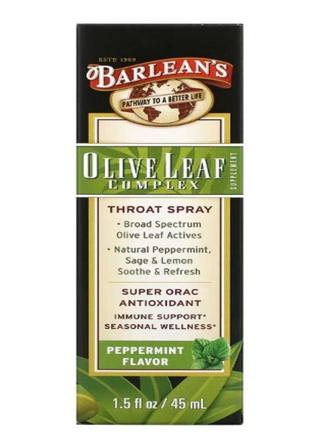 Olive Leaf Complex Throat Spray Peppermint 1.5 fl oz 45 ml