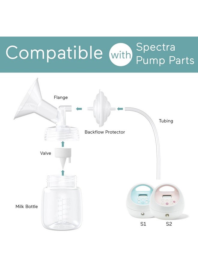 Paruu Pump Parts Compatible with Spectra S1/S2/9 Plus, Not Original Accessories, Full Set Replacements Include 21mm Flanges, Valves, Backflow Protectors (Duckbills Included), Tubings and Bottles