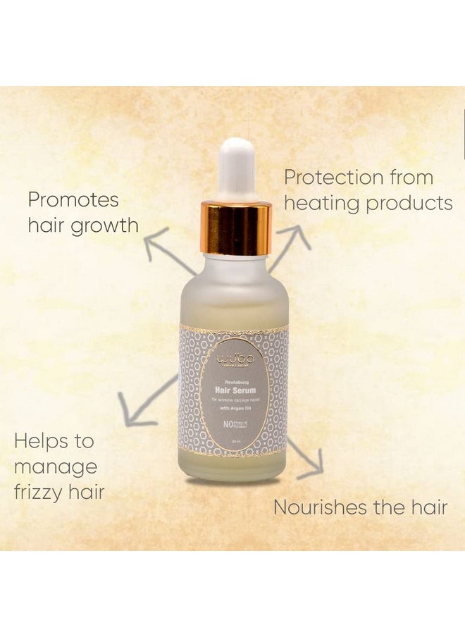 Wuba Nature's Secret Revitalising Hair Serum for Extreme Damage Repair, Silky & Smooth Hair, Tames Frizzy Hair with Argan Oil | Free from Paraben & Sulphate | 30ml