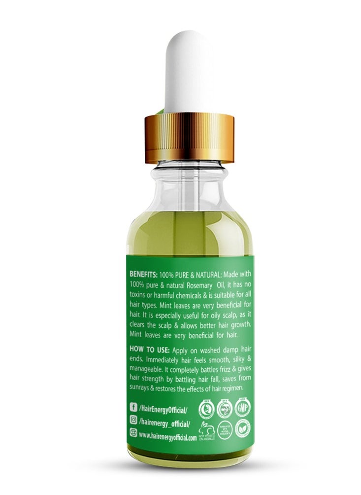 Hair Energy Rosemary Hair Serum | Up to 94% Stronger Hair | Stimulates Hair Growth | Shiny, Soft & Manageable Hair | Rosemary, Mint and Fenugreek (Methi) | Helps Reduce Hairfall | Paraben-free | 30 ml