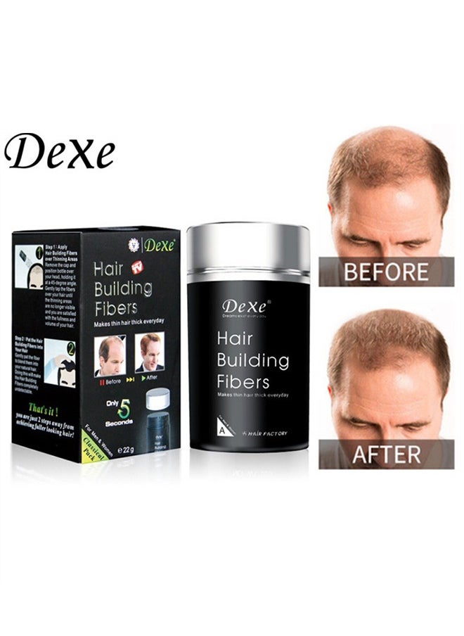 Hair Building Fibers, Fill In Fine or Thinning Hair Instantly Thicker, Fuller Looking Hair for Men and Women Dark Brown 22g