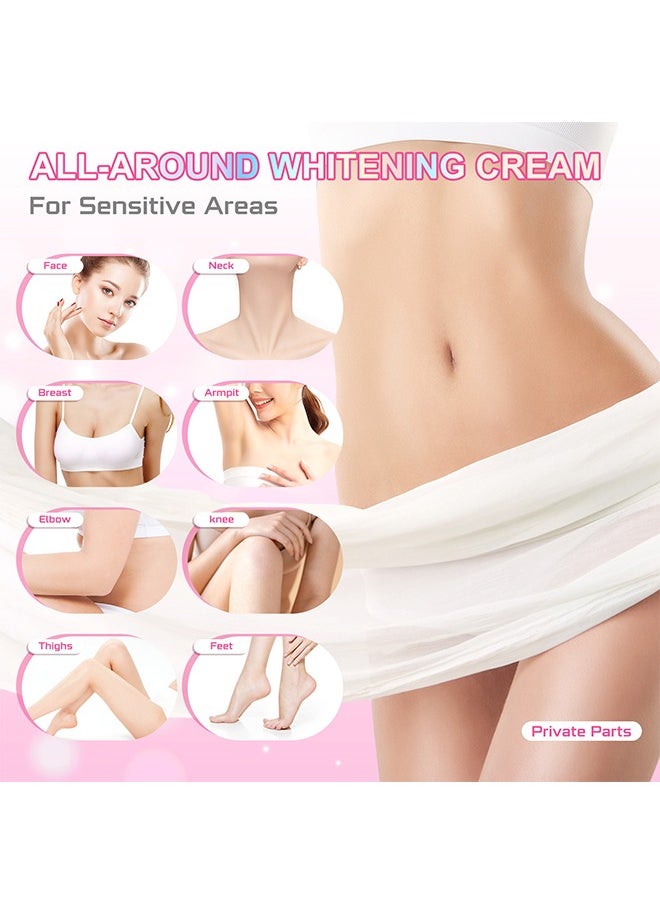 Snow Bleach，Intimate Skin Cream Underarm Armpit Knee Elbow Thigh Joint Intimate Parts Whitening Cream Dark Spot Corrector Cream Body Care Whitening Brightening Milk Lotion Skin Bleaching Moisturizer 60g