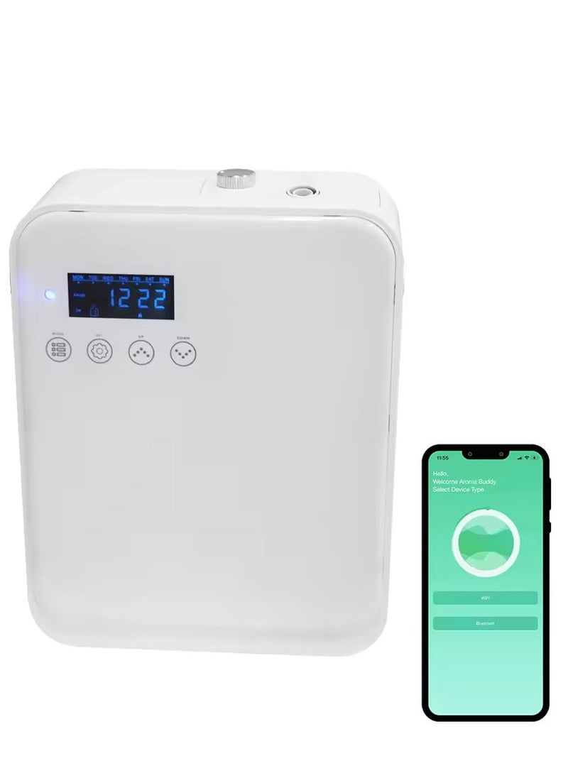 Smart Scent Aroma Diffuser, Essential Oil App Control Wireless Fragrance Commercial Wall Mounted Diffuser, 250Ml Capacity, Smart Timing, Ultra-low noise, Weight 0.9KG, Coverage 3000Sqft (White)