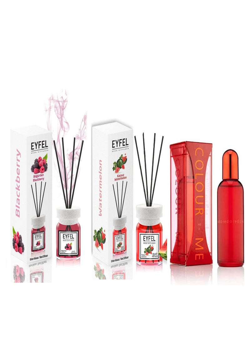 Pack of 3 Colour me RED100ml and eyfel 120ml 2 pack 340ml