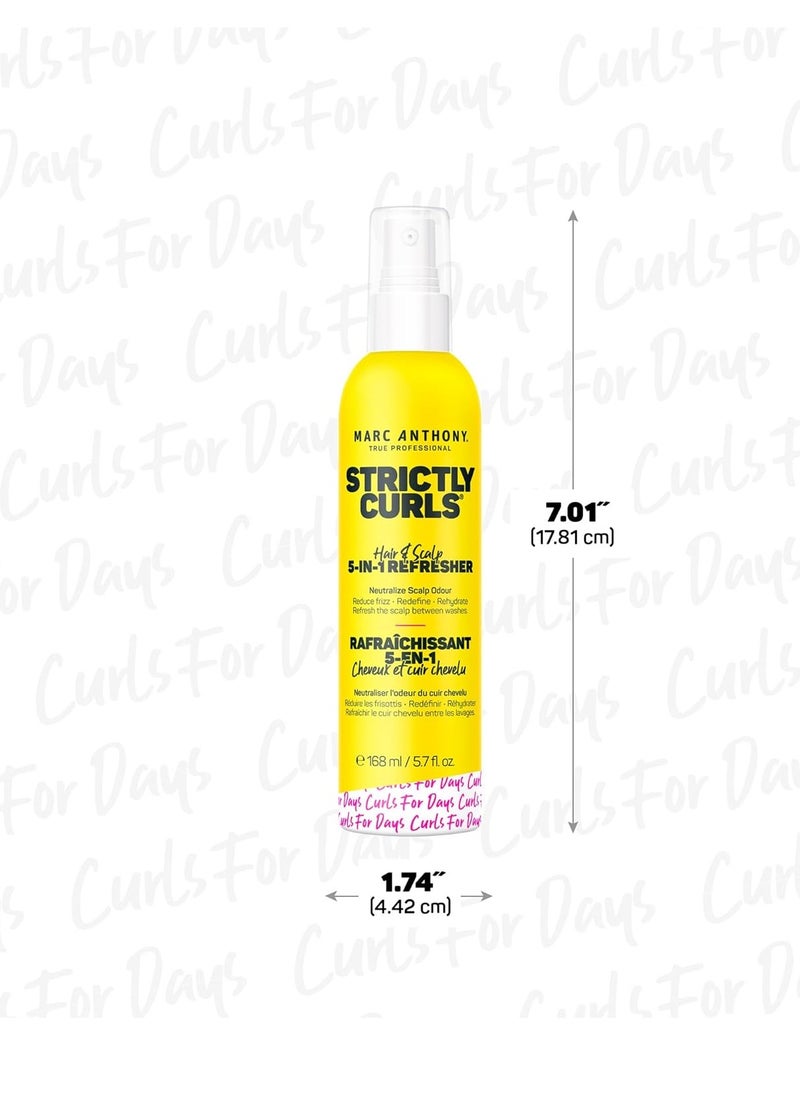 Marc Anthony Strictly Curls Hairspray For Curly Hair, 5-In-1 Refresher - Nourishing Formula For Moisturized, Refreshed & Healthy Scalp & Hair From Root To Tip - 5.7 fl oz