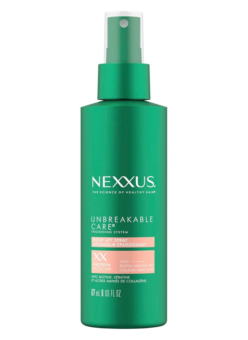 Nexxus Root Lift Thickening Spray Unbreakable Care with ProteinFusion Blend of Biotin, Keratin & Collagen Amino Acids, 6 oz