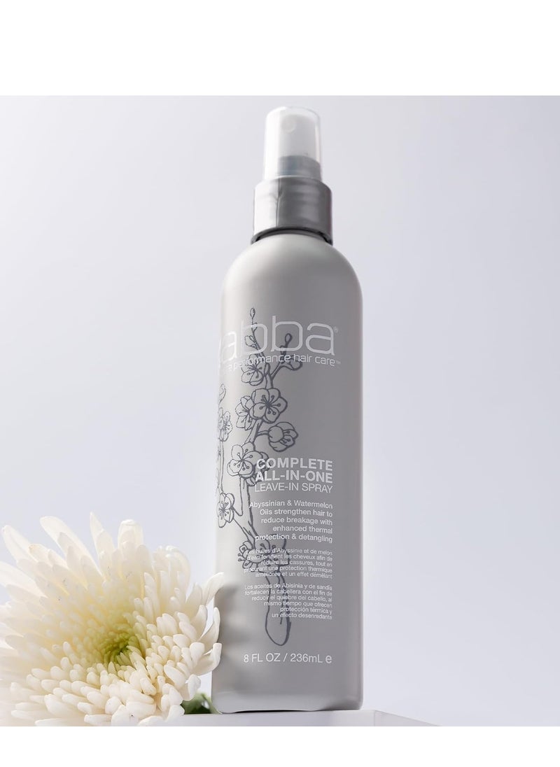ABBA Complete All-In-One Leave-In Spray, 8 Fl Oz, Lightweight Conditioner for Moisture & Strength, Frizz-Control, Thermal Protectant, For All Hair Types