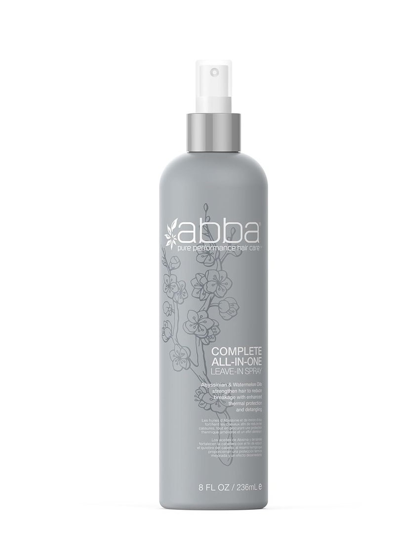 ABBA Complete All-In-One Leave-In Spray, 8 Fl Oz, Lightweight Conditioner for Moisture & Strength, Frizz-Control, Thermal Protectant, For All Hair Types