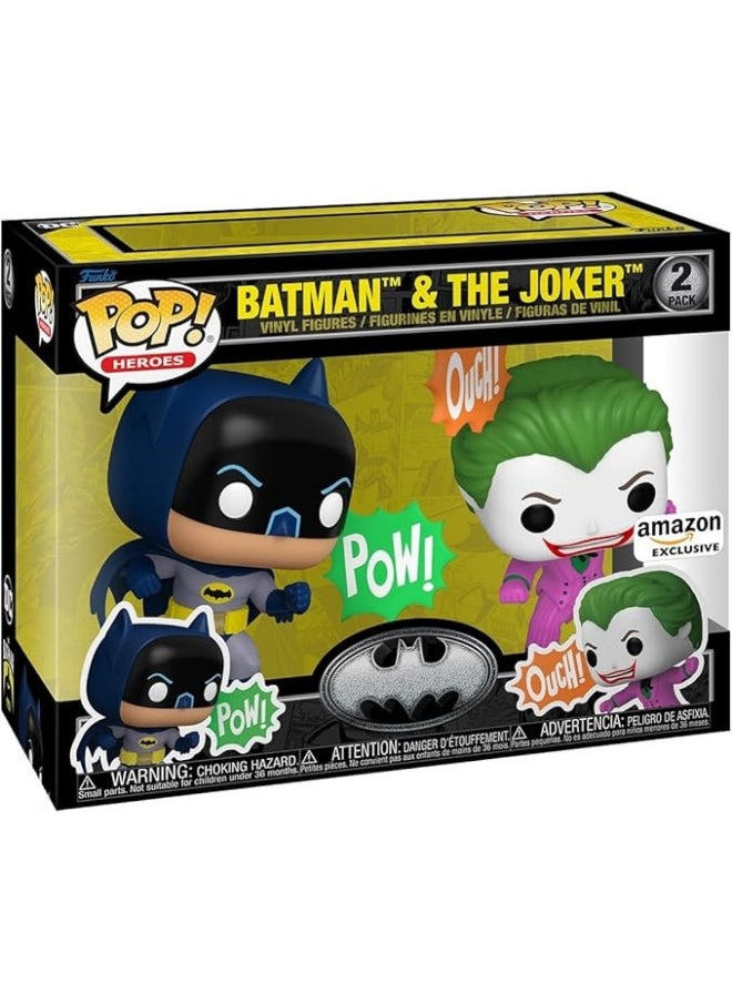 Funko Pop Heroes Batman 85th Joker 2-Pack Exclusive Vinyl Figures (10.5 cm and 11.8 cm)