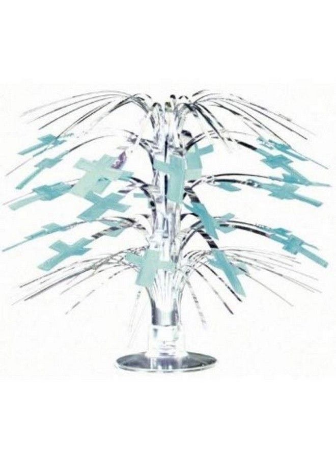 Blue Radiant Cross Mini Cascade Centerpiece ; Party Decoration