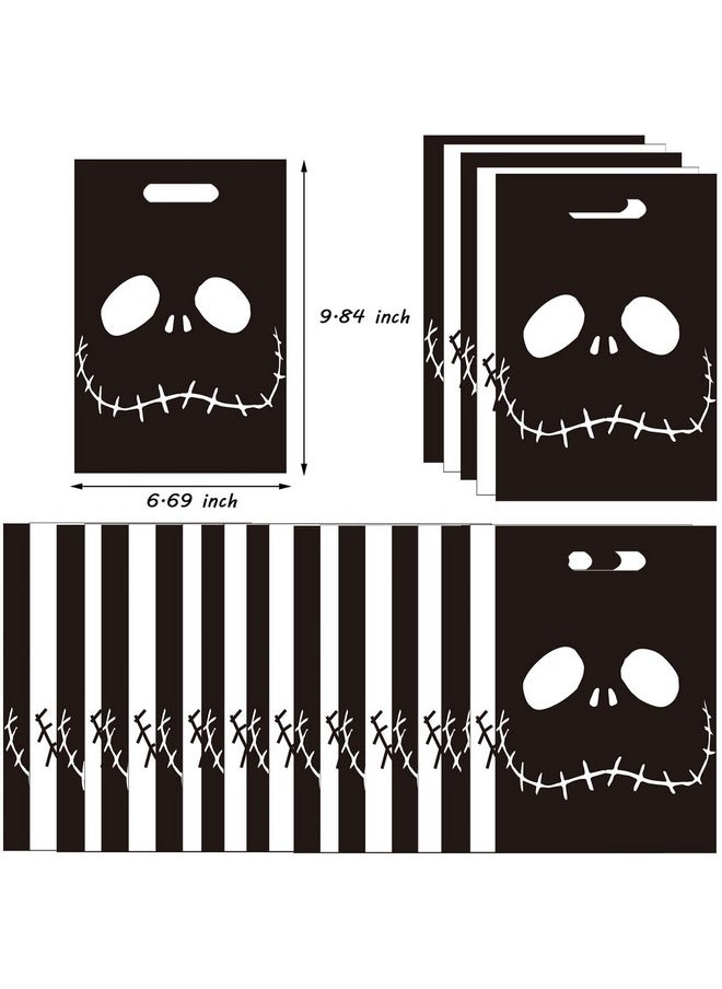 50Ct Halloween Nightmare Before Christmas Party Supplies Goodie Favor Plastic Bags - Halloween Trick Or Tread Skeleton Demon Birthday Party Favors Decorations Halloween Goodie Gift Bag