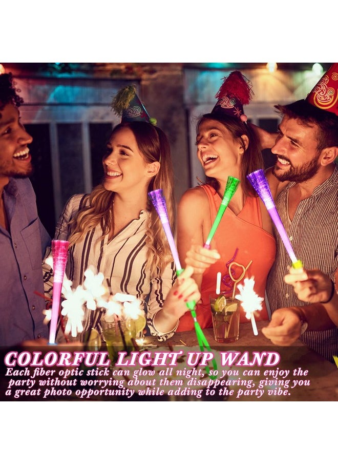 200 Pcs Fiber Optic Wands Glow Wands Led Light Up Wand Bulk Flashing Sticks With Included Batteries For Party Favors Wedding Birthday Carnival (Classic Style)