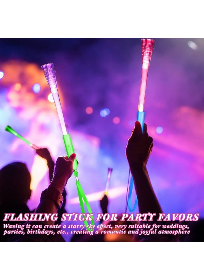 200 Pcs Fiber Optic Wands Glow Wands Led Light Up Wand Bulk Flashing Sticks With Included Batteries For Party Favors Wedding Birthday Carnival (Classic Style)