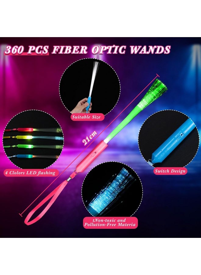 200 Pcs Fiber Optic Wands Glow Wands Led Light Up Wand Bulk Flashing Sticks With Included Batteries For Party Favors Wedding Birthday Carnival (Classic Style)