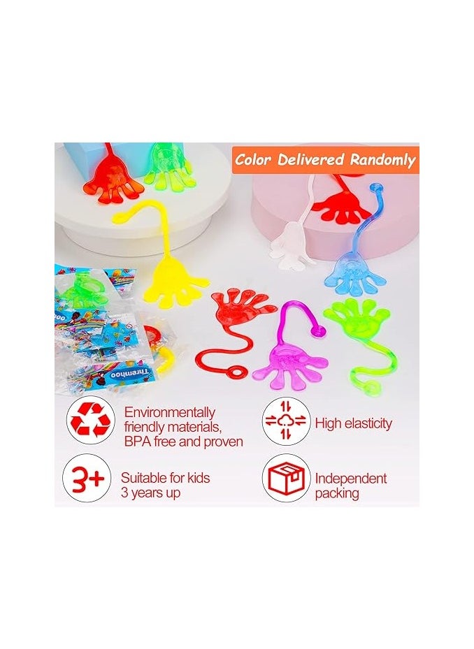 40 Pcs Sticky Hands For Kids Class Valentine Exchange Gift Stretchy Treasure Box Toy Classroom Prize Student Mini Toys Bulk Prize Fillers Slap Hand Party Favor Supplies Goodie Bag Stuffer Boy Girl