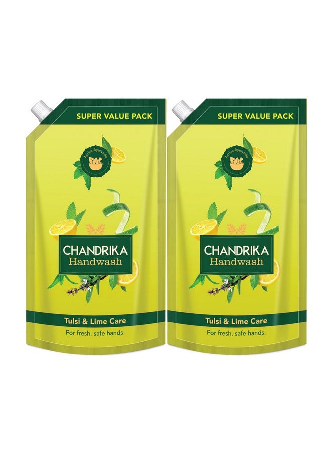 Handwash Tulsi & Lime Care For Fresh, Safe Hands 675Ml (Pack Of 2)