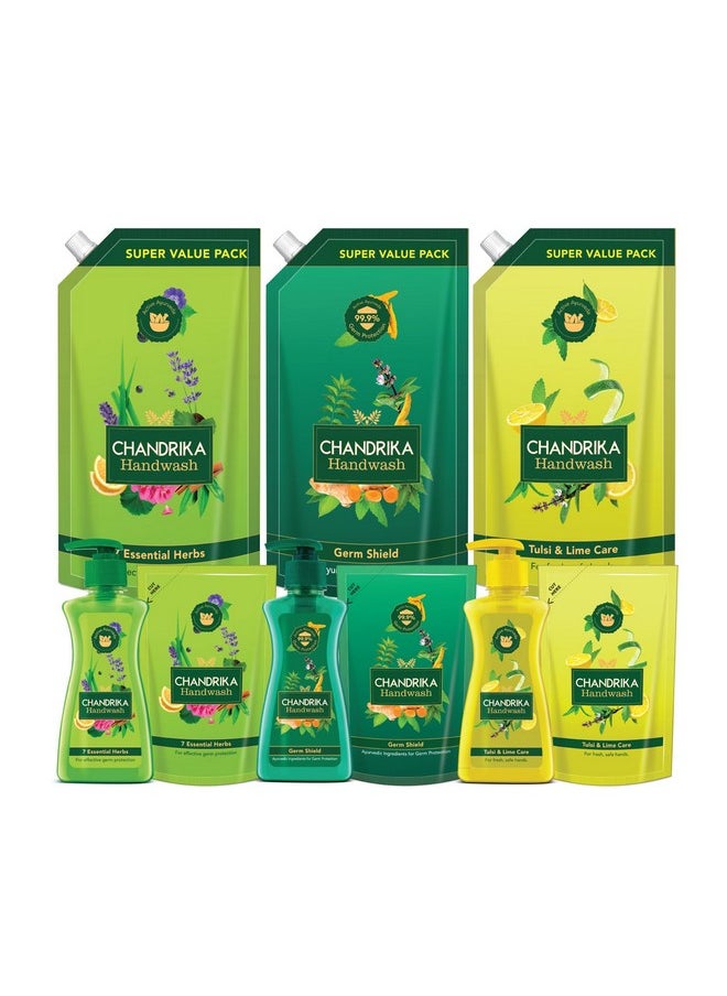 Handwash Tulsi & Lime Care For Fresh, Safe Hands 675Ml (Pack Of 2)