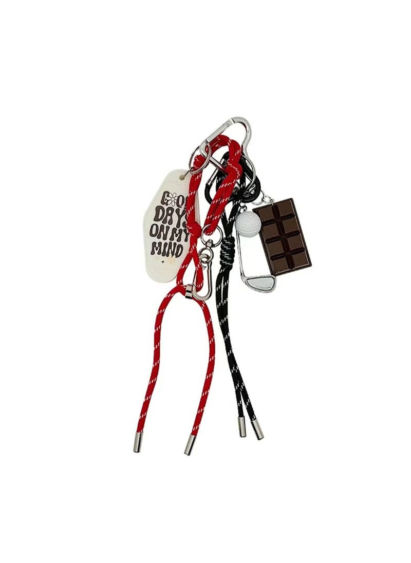 Creative Retro Style Pendant, Personalized Keychain Bag Pendant Woven Bag Pendant Decoration (Chocolate)