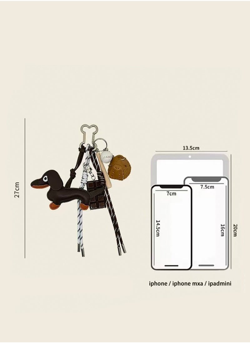 Creative Retro Style Pendant, Personalized Keychain Bag Pendant Woven Bag Pendant Decoration (Chocolate)