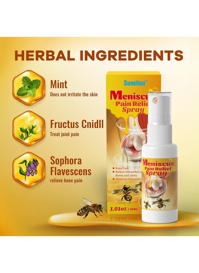 Meniscus Pain Relief Spray - Bee Venom Spray for Relieve Sore Joints,Muscles and Joints, knees and feet 30ML