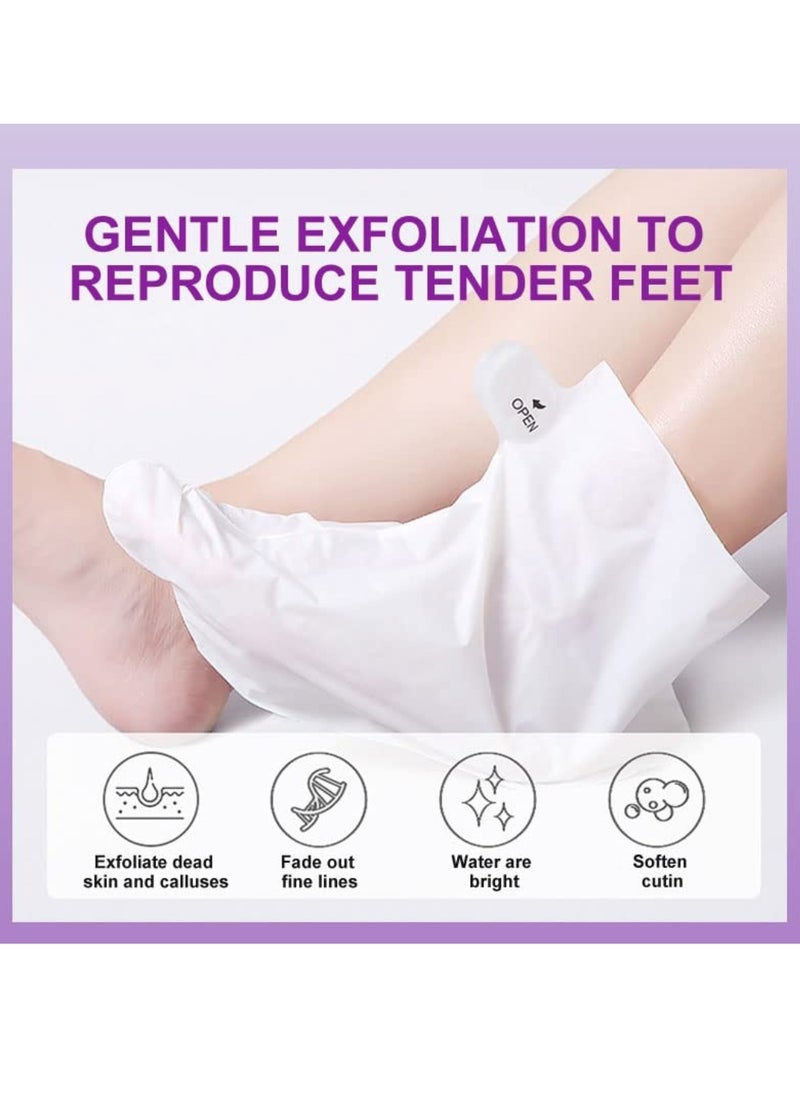 2 Pairs Exfoliating Foot Peel Mask Exfoliator for Callus Dead Skin Repair Rough Heels for Women and Men Improve Dry Cracked Heels Moisturize and Refresh Feet Sock Foot Peel Off Mask Foot Mask